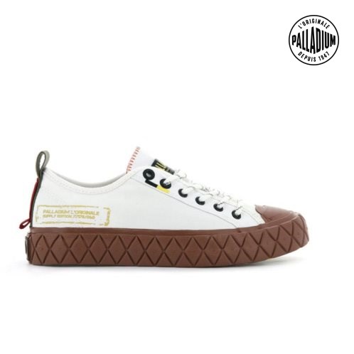 Palladium Palla Ace Supply LO Low Tops Women's Sneakers White | UK T039-QDB